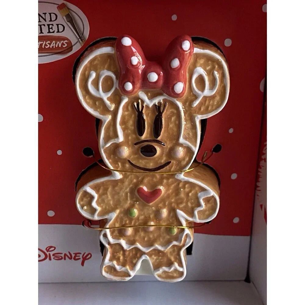 Disney Mickey and Minnie Mouse GINGERBREAD Christmas Salt Pepper Shakers NEW - Picture 3 of 12